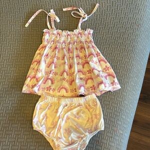 Sweet Honey Rainbow Floral Tie Top with bloomers